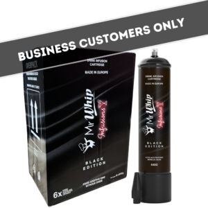 Home 6 x mr whip infusions black edition 640g cylinder n2o cream chargers (case)