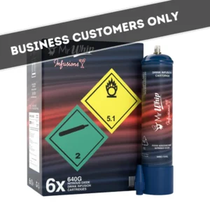 6 x mr whip infusions 640g cylinders n2o cream chargers (case)